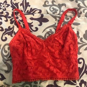 Hollister red crop top